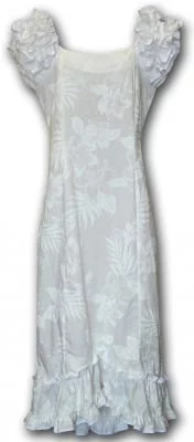 Гавайское платье му-му Pacific Legend Long Muumuu Dress - 334-3585 White, фото