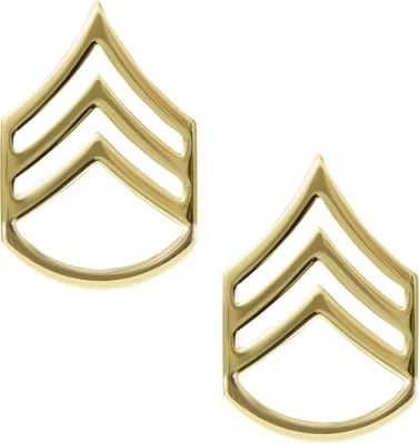 Золотые петлицы штаб-сержанта Армии США Rothco Staff Sergeant Polished Insignia 1644, фото