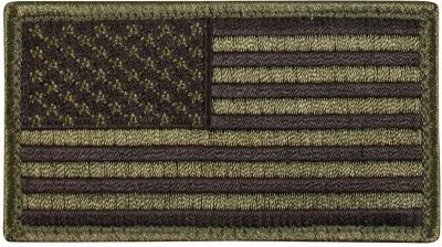 Нашивка оливковая с велкро флаг США Rothco U.S. Flag Velcro Patch Olive Drab / Forward 17783, фото