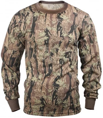 Футболка с длинным рукавом охотничий камуфляж Rothco Long Sleeve T-Shirt Smokey Branch™ Camo 6770, фото