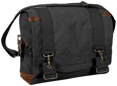 Сумка пилота Rothco Vintage Canvas B-15 Pilot Messenger Bag Black 9117, фото