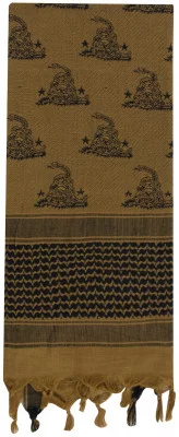 Арафатка койотовая с Гадсденовским флагом Rothco Don't Tread On Me Shemagh Scarf Coyote Brown 88527, фото
