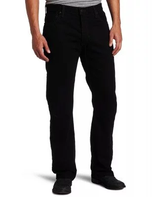 Мужские джинсы черные Levi's Men's 505 Regular Fit Jean Black 005050260, фото