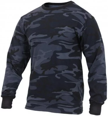 Футболка с длинным рукавом темно-синий городской камуфляж Rothco Long Sleeve T-Shirt Midnight Blue Camo 3637, фото