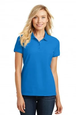 Футболка поло женская голубая Port Authority Ladies Core Classic Pique Polo Coastal Blue, фото