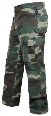 Винтажные брюки карго Rothco Vintage Flat Front Cargo Pant Woodland Camo 4871, фото