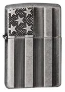 Zippo American Flag Lighters Antique Silver Plate Armor
