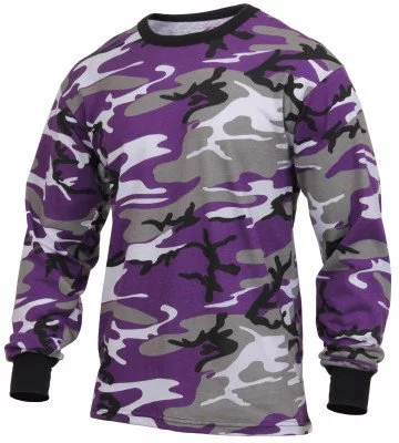 Футболка с длинным рукавом фиолетовый камуфляж Rothco Long Sleeve T-Shirt Ultra Violet Camo 3592, фото