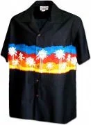 Pacific Legend Men's Border Hawaiian Shirts - 440-3910 Black
