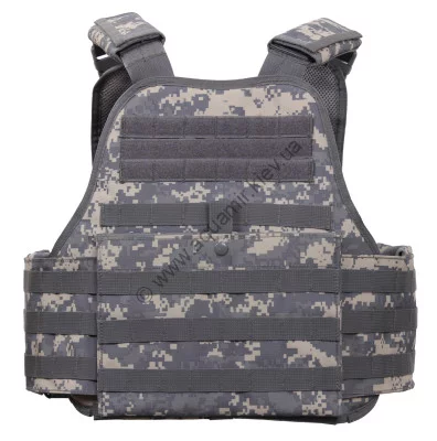 Бронепанельный носитель (плитконос) армейский цифровой камуфляж Rothco MOLLE Modular Plate Carrier Vest ACU Digital Camo 8932, фото