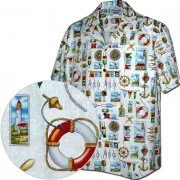 Men's Hawaiian Shirts Allover Prints - 410-3810 White