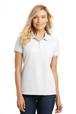 Футболка поло женская белая Port Authority Ladies Core Classic Pique Polo White, фото