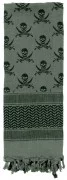 Rothco Skulls Shemagh Tactical Desert Scarf Foliage Green 8539