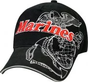 Rothco Deluxe Cap Marines G&A Logo Black 9794