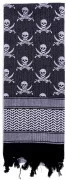 Rothco Skulls Shemagh Tactical Desert Scarf White / Black 8539