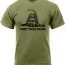 Футболка оливковая с Гадсденовским флагом Rothco Rothco Don't Tread On Me Vintage T-Shirt Olive Drab 67707 - Футболка винтажная Rothco Don't Tread On Me Vintage T-Shirt Olive Drab 67707