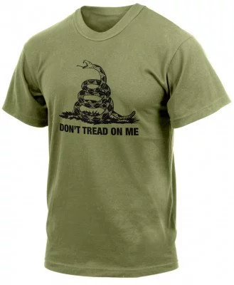 Футболка оливковая с Гадсденовским флагом Rothco Rothco Don't Tread On Me Vintage T-Shirt Olive Drab 67707, фото