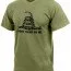 Футболка оливковая с Гадсденовским флагом Rothco Rothco Don't Tread On Me Vintage T-Shirt Olive Drab 67707 - Футболка винтажная Rothco Don't Tread On Me Vintage T-Shirt Olive Drab 67707