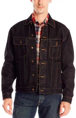 Джинсовая черная мужская куртка Wrangler Men's Rugged Wear® Unlined Denim Jacket Black, фото