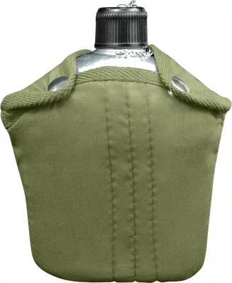 Алюминевая литровая фляга с оливковым чехлом Rothco G.I. Style Canteen and Cover 422, фото