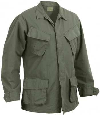 Китель винтажный оливковый Эры Вьетнама Rothco Vintage Vietnam Fatigue Shirt Rip-Stop Olive Drab 4687, фото
