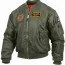 Куртка пилота зеленая с нашивками Rothco MA-1 Flight Jacket with Patches Sage Green 7240 - Куртка бомбер Rothco MA-1 Flight Jacket with Patches Sage Green 7240