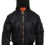 Куртка летная с трикотажным капюшоном черная Rothco Hooded MA-1 Flight Jacket 7400 - Куртка с трикотажным капюшоном черная Rothco Hooded MA-1 Flight Jacket 7400