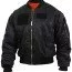 Куртка бомбер черная с нашивками Rothco MA-1 Flight Jacket with Patches Black 7250 - Куртка бомбер Rothco MA-1 Flight Jacket with Patches Black 7250