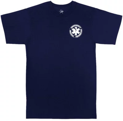 Медицинская футболка для персонала медицинских служб Rothco 2-Sided E.M.T. T-Shirt Navy Blue 6337, фото