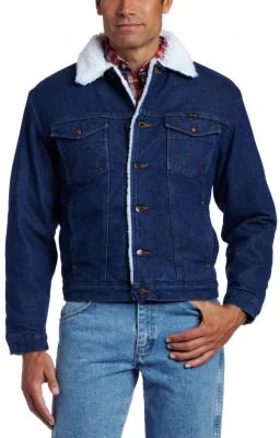 Джинсовая мужская куртка с утеплителем Wrangler Men's Sherpa Lined Denim Jacket Denim, фото