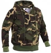 Rothco Thermal Lined Hooded Sweatshirt Woodland Camo - 6262