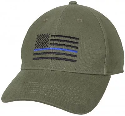 Бейсболка Rothco Thin Blue Line Flag Low Profile Cap Olive Drab 4425, фото