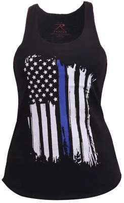 Майка Rothco Women Thin Blue Line Flag Racerback Tank Top 44770, фото