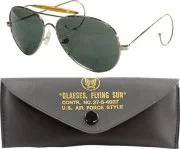 Rothco Aviator Air Force Style Sunglasses Green Lenses 10200