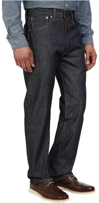 Джинсы жесткие нестиранные синие Levi's 501 Original Srink To Fit Jeans Rigid 005010000, фото