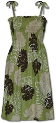 Гавайский шелковый сарафан Pacific Legend Rayon Tube Dress - 708-109 Sage, фото
