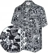 Men's Hawaiian Shirts Allover Prints - 410-3824 Black