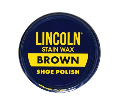Американский крем для обуви коричневый c воском карнаубы Lincoln U.S.M.C. Stain Wax Shoe Polish Brown 30110, фото