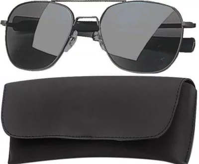 Очки пилота Rothco G.I. Type Aviator Sunglasses 52mm Black Frame / Smoke Lenses 10604, фото
