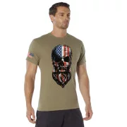 Rothco US Flag Bearded Skull T-Shirt Coyote Brown 10822