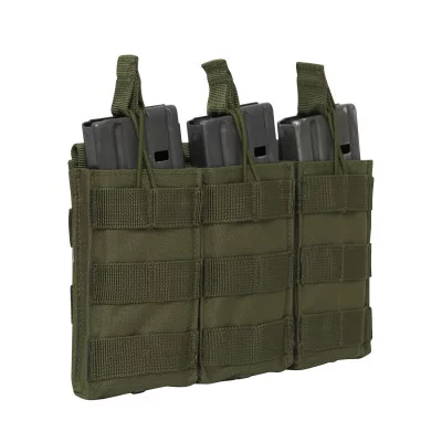 Оливковый подсумок для трех магазинов M16/AK47 Rothco MOLLE Open Top Triple Mag Pouch Olive Drab 3140, фото