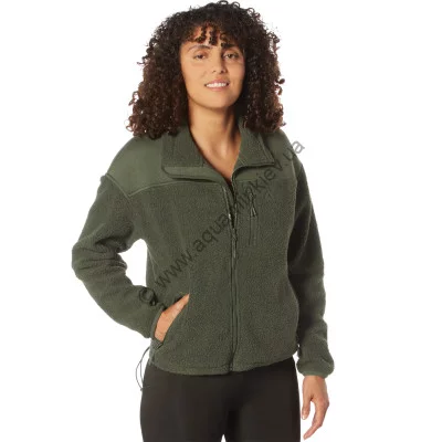 Флисовая женская оливковая куртка Rothco Womens Trailsman Sherpa Fleece Jacket Olive Drab 13155, фото