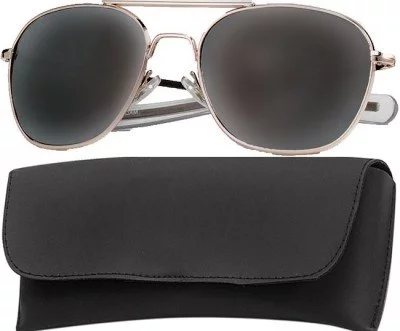 Очки пилота Rothco G.I. Type Aviator Sunglasses 52mm Gold Frame / Smoke Lenses 10604, фото