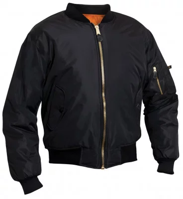 Куртка пилота черная из усиленного нейлона Rothco Enhanced Nylon MA-1 Flight Jacket Black 2890, фото