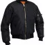 Куртка пилота черная из усиленного нейлона Rothco Enhanced Nylon MA-1 Flight Jacket Black 2890 - Куртка пилота черная из усиленного нейлона Rothco Enhanced Nylon MA-1 Flight Jacket Black 2890