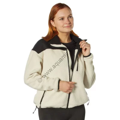 Флисовая женская кремовая куртка Rothco Womens Trailsman Sherpa Fleece Jacket Cream/Black 13160, фото