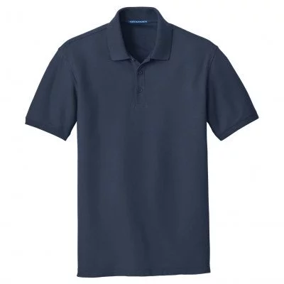 Футболка поло темно-синяя Port Authority Core Classic Pique Polo River Blue Navy, фото