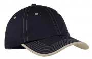 Port Authority Vintage Washed Contrast Stitch Cap Black/ Stone