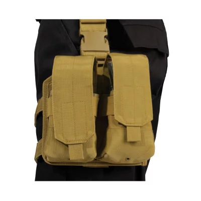 Набедренный койотовый подсумок для четырех магазинов AK 47 Rothco Drop Leg Double Mag Pouch Coyote 10791, фото