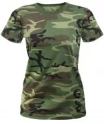Rothco Womens Long Length Camo T-Shirt Woodland Camo 5678